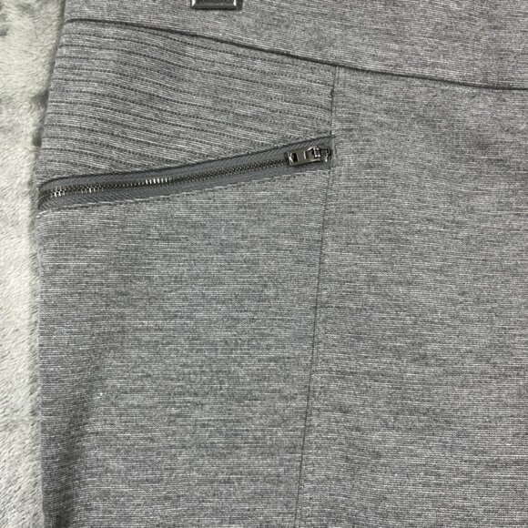Athleta Ponte Moto Pants Womens Size 10 Gray Zipper Pockets Snap Button Closure - Picture 6 of 11
